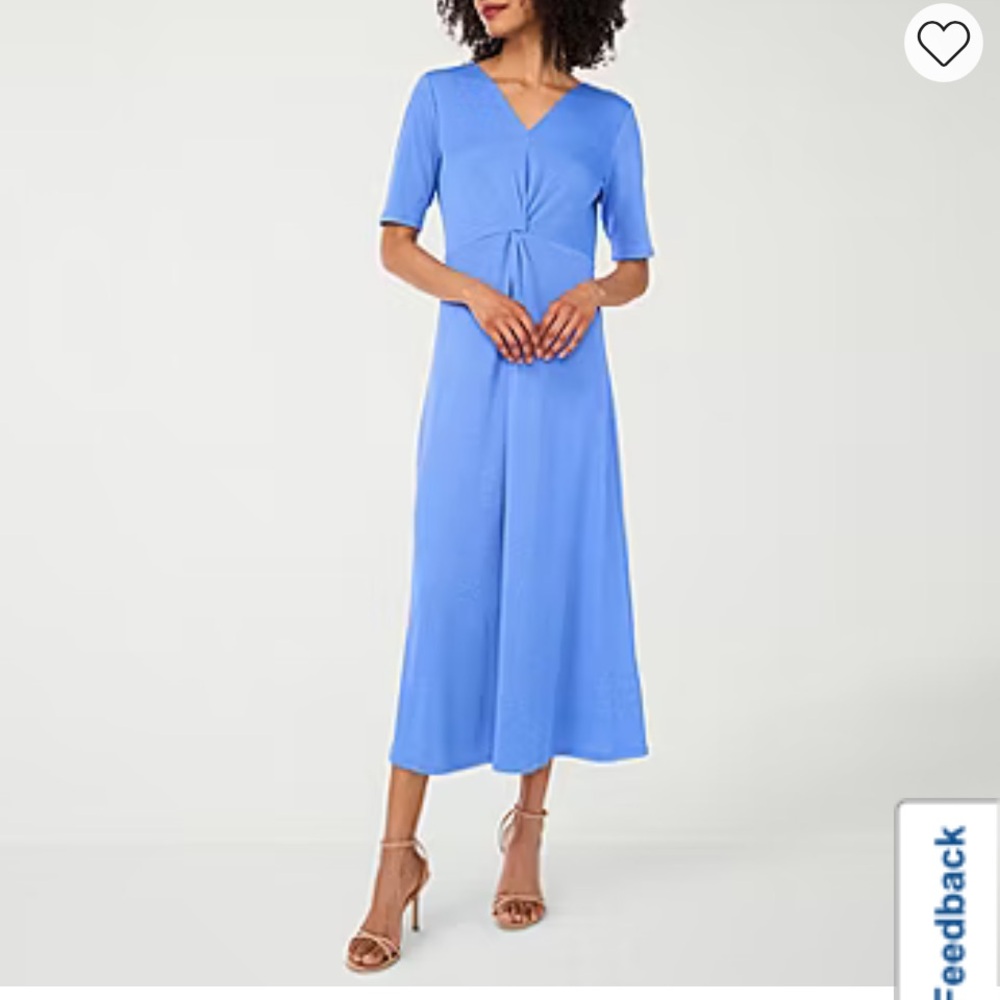 MSK Womens Short Sleeve Fit + Flare Dress Petite